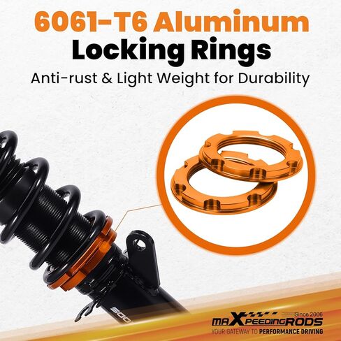 maXpeedingrods Coilovers for VW Golf MK4 FWD 1997-2007, for VW Beetle FWD 1998-2010, for VW Jetta MK4 1999-2005, Height Adjustable CoiloversSuspension Kits, Upgraded Series Lowering Kit, Black in Kuwait