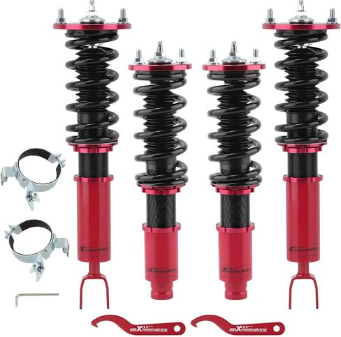 maxpeedingrods Coilovers لهوندا أكورد 2018-2022 CV1/CV2/CV3 24 مستوى مجموعة تعليق كويليفرز قابلة للتعديل، طقم خفض ممتص الصدمات قابل للتعديل، أحمر in Kuwait