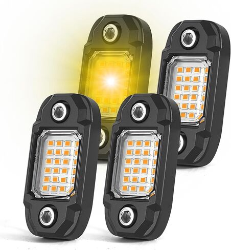 4 مصابيح صخرية بيضاء 24 رقاقة LED مقاومة للماء مصباح نيون تريل ريج مصباح تحت الضوء للسيارة والشاحنات والدراجات النارية وسيارات الدفع الرباعي ATV UTV (أبيض) in Kuwait