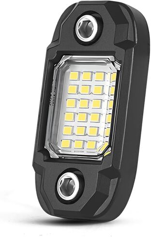 4 Pods White Rock Lights 24 LEDs Chips Waterproof Neon Trail Rig Lamp Underglow Light for Car Truck Motorcycle SUV ATV UTV (White) in Saudi Arabia