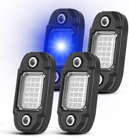 4 Pods White Rock Lights 24 LEDs Chips Waterproof Neon Trail Rig Lamp Underglow Light for Car Truck Motorcycle SUV ATV UTV (White) in Saudi Arabia