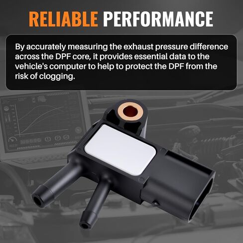 Exhaust Gas Differential Pressure Sensor DPF Compatible with 2007-2018 Mercedes-Benz E350 GL350 ML320 ML350 R320 R350 Dodge Sprinter 2500 3500 Replace 0071536128 061539528 in Kuwait