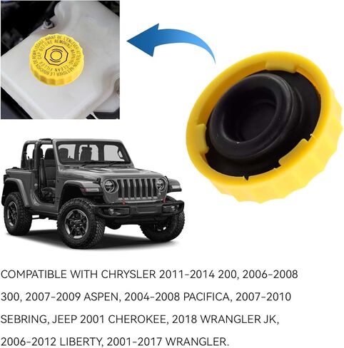 Brake Fluid Cap Brake Master Cylinder Reservoir Filler Cap Replacement for Jeep Wrangler 2001-2017, Dodge Journey 2009-2020 Ram 1500 2500 3500 Brake Fluid Reservoir Caps OEM#4683656AB 5014518AA in Kuwait
