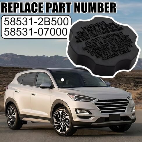 خزان خزان أسطوانة الفرامل الرئيسية متوافق مع Hyundai Accent Azera Elantra Santa Fe Sonata Tucson Kia Optima Soul Sorento Sportage Rio Borrego Cap Car Brake Reservoir Cap 58531-07000 585312B500 in Kuwait