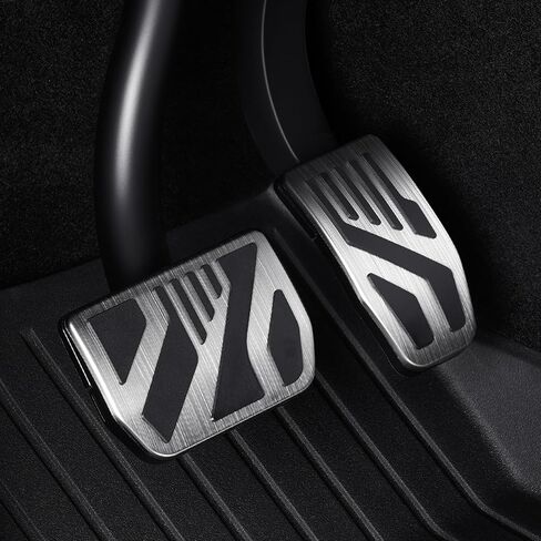YONZEE 2PCS Stainless Steel Self-Snap Lock Pedal Covers for All Model Y and Model 3 2016-2026, Non-Slip Accelerator & Brake Foot Pedal Pads, for Tesla Model Y(Juniper) Model 3(Highland) Accessories in Kuwait