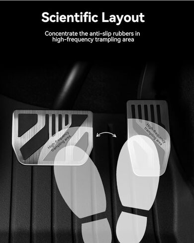 YONZEE 2PCS Stainless Steel Self-Snap Lock Pedal Covers for All Model Y and Model 3 2016-2026, Non-Slip Accelerator & Brake Foot Pedal Pads, for Tesla Model Y(Juniper) Model 3(Highland) Accessories in Kuwait