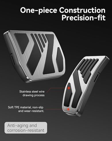 YONZEE 2PCS Stainless Steel Self-Snap Lock Pedal Covers for All Model Y and Model 3 2016-2026, Non-Slip Accelerator & Brake Foot Pedal Pads, for Tesla Model Y(Juniper) Model 3(Highland) Accessories in Kuwait
