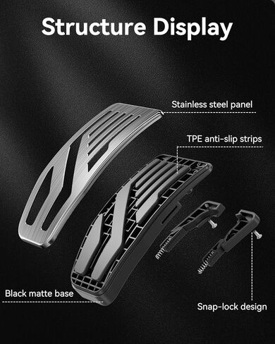 YONZEE 2PCS Stainless Steel Self-Snap Lock Pedal Covers for All Model Y and Model 3 2016-2026, Non-Slip Accelerator & Brake Foot Pedal Pads, for Tesla Model Y(Juniper) Model 3(Highland) Accessories in Kuwait