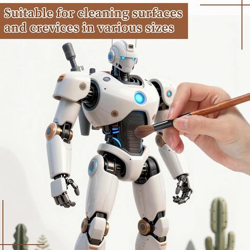 Singhoow 14 Pcs Dust Brush Model Cleaning Brushes Kit with Storage Bag Soft Dusting Brush Wooden Handle for Models Figures Statues Collectibles Craft in Kuwait