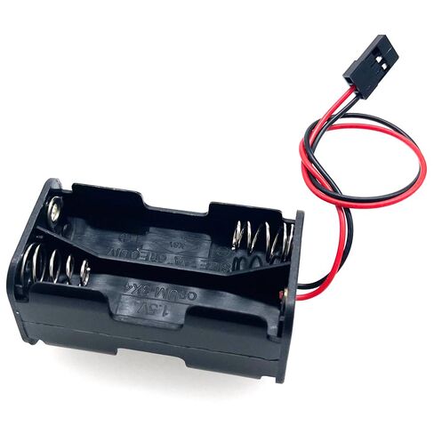 4 AA Battery Boxes with JR Type connectors and Power switches, Suitable for 1/8, 1/10, 1/16 Remote Control car, Truck, Track Type Off-Road Vehicles (2 JR Battery Boxes+2 JR Switch Lines) in Kuwait