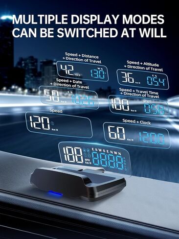 Head Up Display for Cars HOBS, Moman OBD2 Gauge Car HUD Digital GPS Speedometer with Projection Reflector Hudway Drive KM/H MPH Multiple Alarms for Most Cars with OBDII/EUOB After 2008 in Kuwait