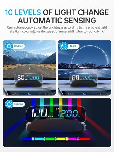 Head Up Display for Cars HOBS, Moman OBD2 Gauge Car HUD Digital GPS Speedometer with Projection Reflector Hudway Drive KM/H MPH Multiple Alarms for Most Cars with OBDII/EUOB After 2008 in Saudi Arabia