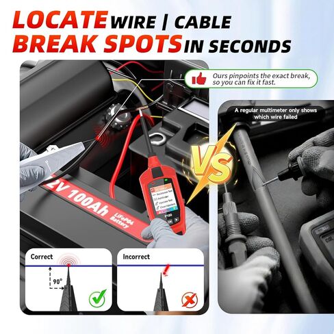 P180 Automotive Circuit Tester, Multi-Function Car Electrical System Diagnostic Tool for 6-30V Voltage, Resistance, Short Circuit & Fuel Injector Testing in Saudi Arabia