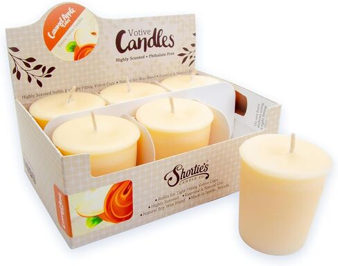 Vanilla Bean Soy Votive Candles - Scented with Natural Fragrance Oils - 6 Beige Natural Votive Candle Refills - Bakery & Food Collection in Saudi Arabia