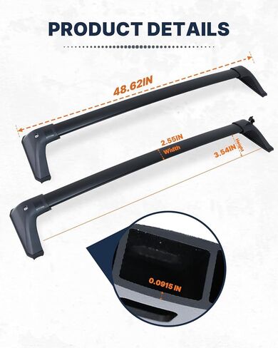 Lockable Roof Rack Cross Bars Fit for 2020-2026 Toyota Highlander L & LE & Hybrid LE & Hybrid LE Nightshade (Model Without Factory Side Rails) in Kuwait