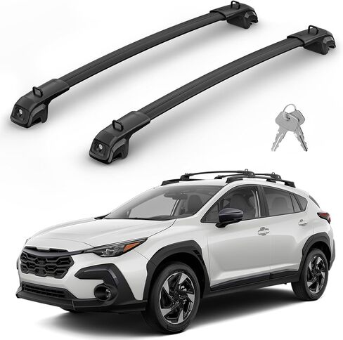 قضبان متقاطعة لحامل السقف بوزن 330 رطل متوافقة مع Subaru Crosstrek 2024 2025 2026 (ليست للبرية)، قضبان سقف من الألومنيوم عالي التحمل، قضبان متقاطعة على السطح، رفوف الأمتعة، حامل البضائع in Kuwait