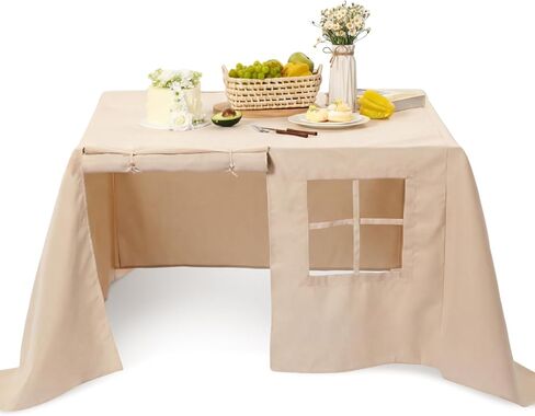 Oudain 38 x 38 Inches Large Tablecloth Playhouse for Kids Square Table Fort Cover Table Cloth Tent Playhouse Accessories for Dining Room Birthday Indoor Outdoor Party Playground in Kuwait