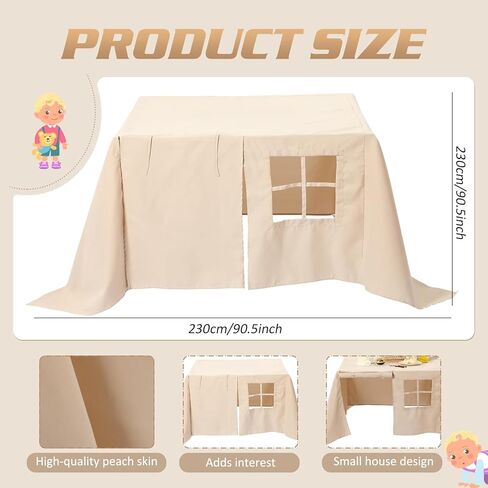 Oudain 38 x 38 Inches Large Tablecloth Playhouse for Kids Square Table Fort Cover Table Cloth Tent Playhouse Accessories for Dining Room Birthday Indoor Outdoor Party Playground in Kuwait