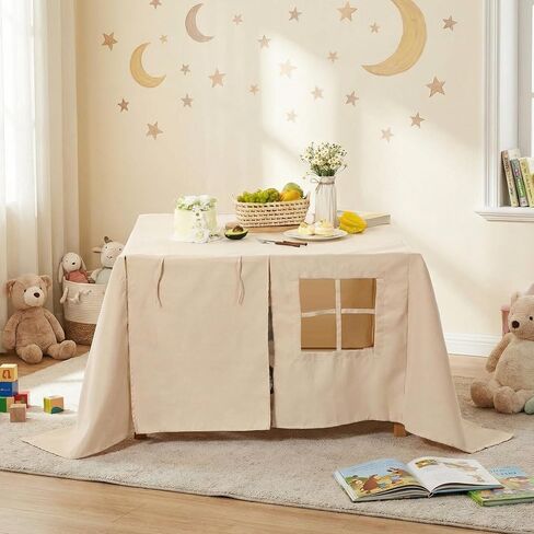 Oudain 38 x 38 Inches Large Tablecloth Playhouse for Kids Square Table Fort Cover Table Cloth Tent Playhouse Accessories for Dining Room Birthday Indoor Outdoor Party Playground in Kuwait