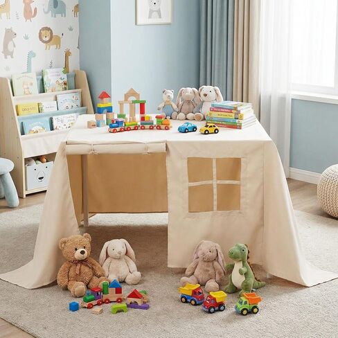 Oudain 38 x 38 Inches Large Tablecloth Playhouse for Kids Square Table Fort Cover Table Cloth Tent Playhouse Accessories for Dining Room Birthday Indoor Outdoor Party Playground in Kuwait