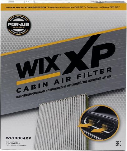 استبدال فلتر هواء المقصورة WIX WP10084XP WIX XP، حماية ثلاثية الطبقات مع الكربون المنشط ووسائط تدفق الهواء المتقدمة المتوافقة مع Ford Fusion وLincoln MKZ (13-19) in Kuwait