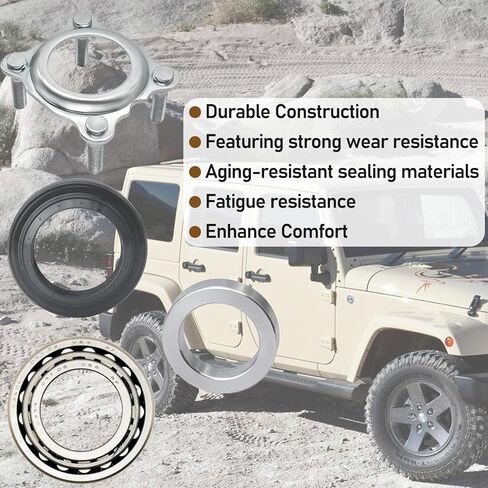 Rear Axle Bearing and Seal Kit, Compatible with Jeep Wrangler JK JKU 2007-2017, Replace# 68003270AA 83503077 68499023AA in Kuwait