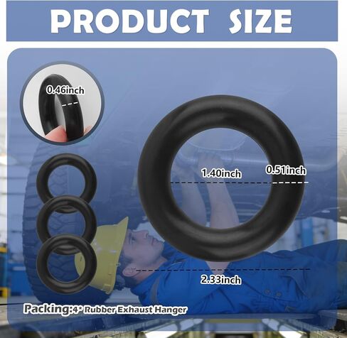 4PCS Car O Rings Rubber Exhaust Hangers,Heavy Duty Muffler Hanger for Reducing Noise & Secure Exhaust Pipe,Universal Automotive Exhausts Pipe Hanger Car Accessories in Kuwait