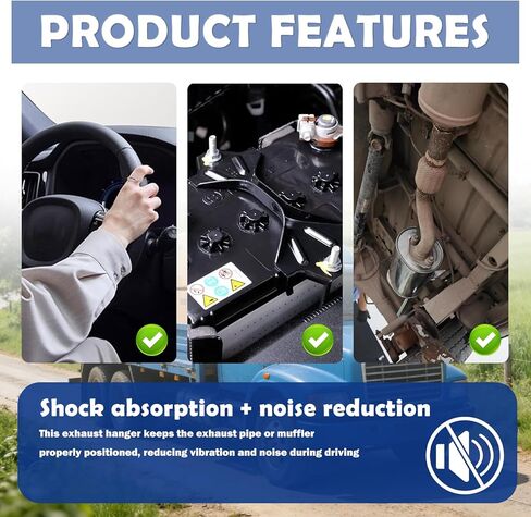 4PCS Car O Rings Rubber Exhaust Hangers,Heavy Duty Muffler Hanger for Reducing Noise & Secure Exhaust Pipe,Universal Automotive Exhausts Pipe Hanger Car Accessories in Kuwait