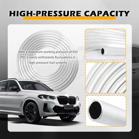 16FT 5/16" Fuel Line,650 PSI Max Pressure Hard Metal Aluminum Tubing Car Accessories,Universal Fuel Line Tubing Replacement for Oil Fuels Cooling Transmission Systems in Kuwait