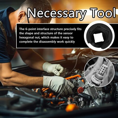 7/8" 22mm Sensor Socket with 1/2" Drive Port,Large Side Cutout Car Sensor Socket for Efficient Disassembly Work,Professional 6-point Car Sensors Tool Automotive Tools in Kuwait