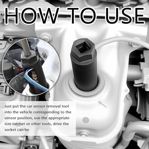 7/8" 22mm Sensor Socket with 1/2" Drive Port,Large Side Cutout Car Sensor Socket for Efficient Disassembly Work,Professional 6-point Car Sensors Tool Automotive Tools in Kuwait