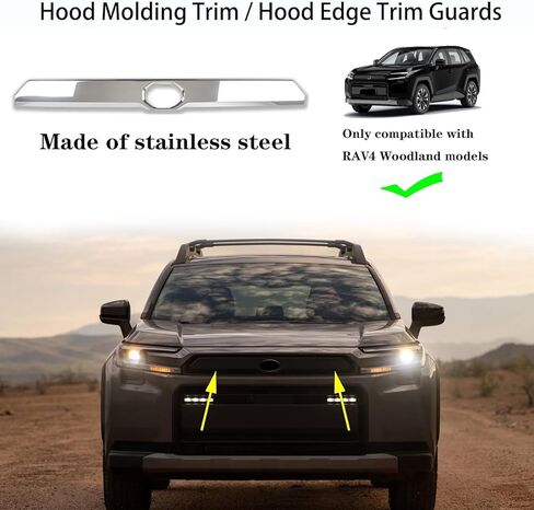 Chrome Front Hood Molding Trim for Toyota RAV4 Woodland 2026, Chrome Front Grille Accessories Trim Protecpor Cover Guard in Saudi Arabia