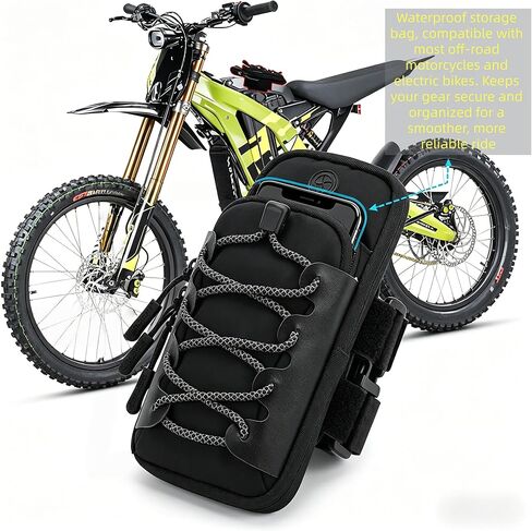 حقيبة بطارية إطارية للدراجة الترابية الكهربائية، حقيبة تخزين غطاء دراجة نارية Ebike، لـ Sur Ron Surron LBX Tuttio Soleil 01 E-Ride Pro SS/S Rawrr Mantis، مناسبة لفتحة باب المرآب ومفتاح الهاتف باللون الأسود in Kuwait
