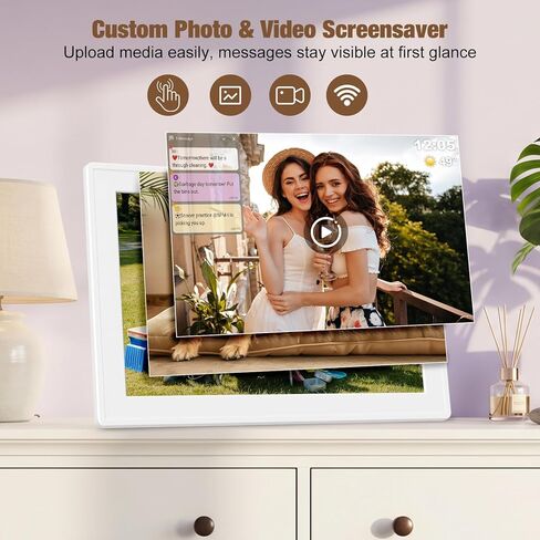 إطار صور رقمي، إطار صور رقمي واي فاي، إطار صور إلكتروني بشاشة تعمل باللمس IPS HD مقاس 10.1 بوصة، سعة تخزين 16 جيجابايت، سهولة مشاركة الصور والفيديو عبر تطبيق Uhale، موصى به in Saudi Arabia