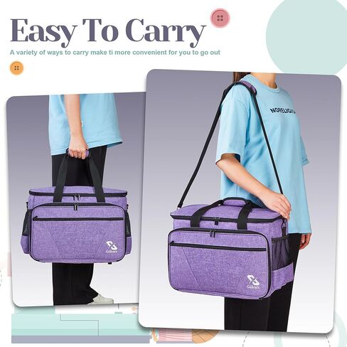 Golkcurx Sewing Machine Carrying Case with Removable Bottom Pad, Side Pocket for Sewing Kit Storage and Adjustable Shoulder Strap, Universal Sewing Machine Bag Fits Standard Singer, Brother, Janome in Saudi Arabia
