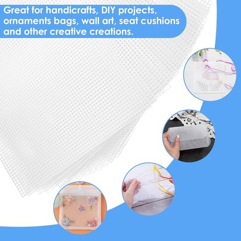 25-Piece Plastic Mesh Canvas Sheets, 8 x 12 Inch 7 Count White Crafting Sheets for Embroidery, Crochet, Knitting, Aquarium Dividers & DIY Projects in Kuwait