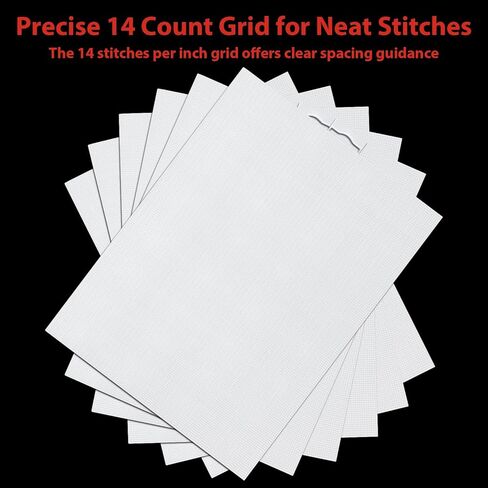 6 Pcs 14 Count Plastic Canvas 11x8.2 inch Cross Stitch Supplies White Eye Mesh for Embroidery Knit Crochet DIY Handicraft Projects Clear 14 CT in Kuwait
