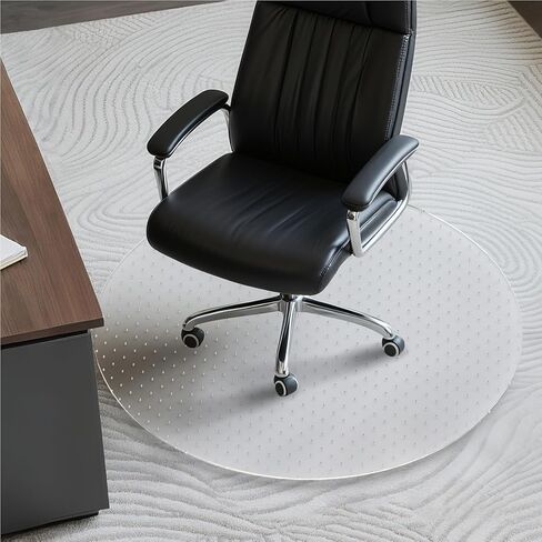Office Chair Mat for Carpet: 36"x36" Computer Desk Floor Mat - PVC Plastic Rug Carpet Protector Mats for Gaming Chair Under Desk Pad for Rolling Chair in Kuwait
