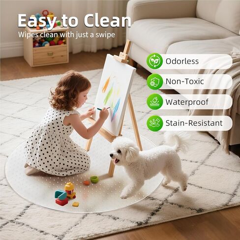 Office Chair Mat for Carpet: 36"x36" Computer Desk Floor Mat - PVC Plastic Rug Carpet Protector Mats for Gaming Chair Under Desk Pad for Rolling Chair in Kuwait