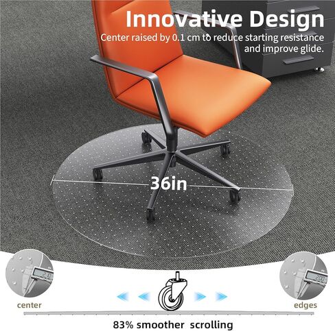 Office Chair Mat for Carpet: 36"x36" Computer Desk Floor Mat - PVC Plastic Rug Carpet Protector Mats for Gaming Chair Under Desk Pad for Rolling Chair in Kuwait