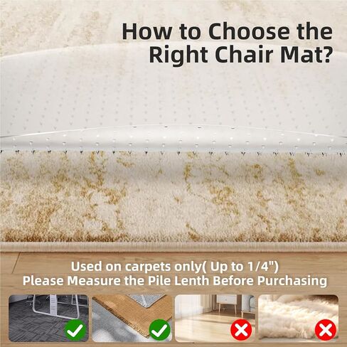 Office Chair Mat for Carpet: 36"x36" Computer Desk Floor Mat - PVC Plastic Rug Carpet Protector Mats for Gaming Chair Under Desk Pad for Rolling Chair in Kuwait