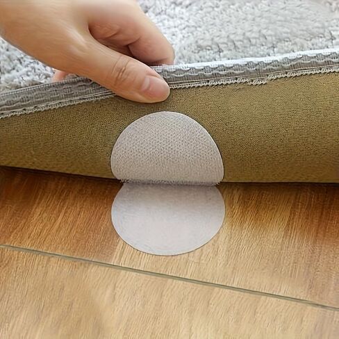 12 Pairs of White Heavy Duty Anti-Slip Grip mats PVC Plastic Material no Residue, Easy to disassemble and Reuse for Home Bedroom Office Gym Hotel Non-Slip Floor Mattress Sofa Furniture Protection in Kuwait