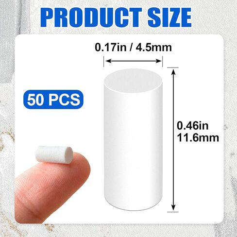PAGOW 50pcs Mechanical Pencil Eraser Refills, Universal Mechanical Pencil Eraser Replacement, Traceless Eraser for Propelling Pencil Top, Office, Paper, Notebook - White in Kuwait