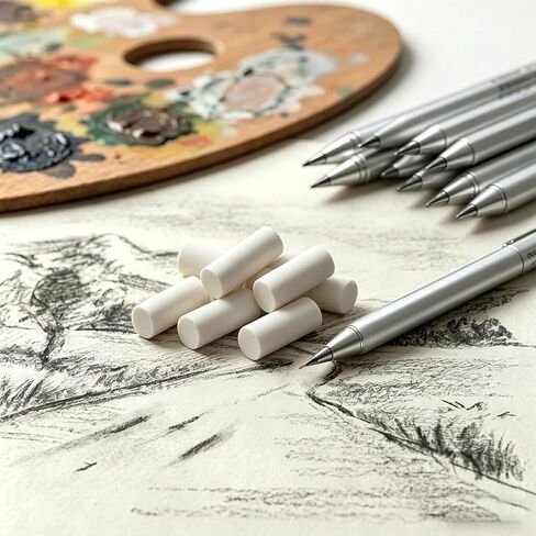 PAGOW 50pcs Mechanical Pencil Eraser Refills, Universal Mechanical Pencil Eraser Replacement, Traceless Eraser for Propelling Pencil Top, Office, Paper, Notebook - White in Kuwait