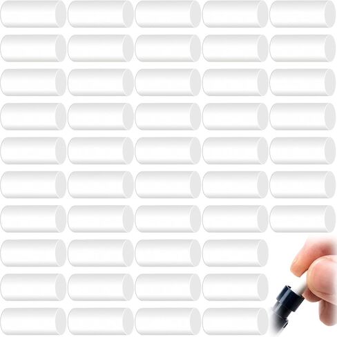 50 قطعة من عبوات ممحاة قلم الرصاص الميكانيكية، ممحاة إعادة تعبئة مطاطية أسطوانية، بديل ممحاة بيضاء عالمية لدفع أقلام الرصاص دفتر الملاحظات in Kuwait