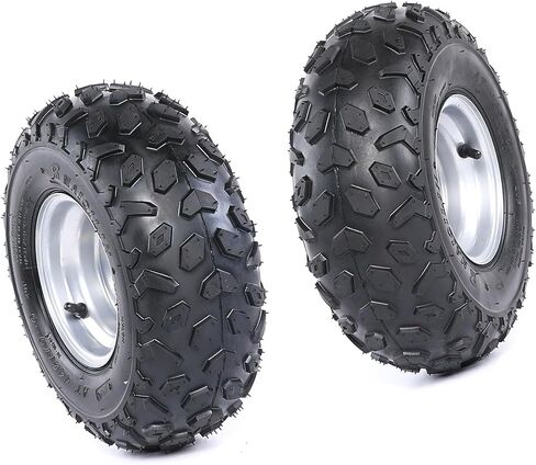145/70-6 Go Kart Tire & 6" Rim Wheel Assembly, Tubeless 3-Bolt Pattern, 78mm Bolt Spacing – Fits ATV, UTV, Mini Bike, Drift Trike, Lawn Mower, Scooter – Set of 2 in Kuwait