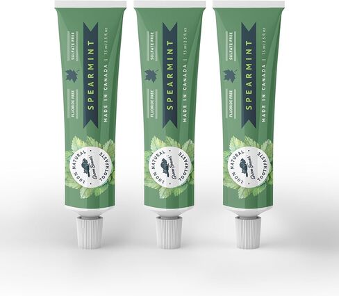 Green Beaver All Natural Organic Toothpaste, Vegan, Fluoride Free & Gluten Free Toothpaste, Frosty Mint Flavor, 75ml, 3 Pack in Saudi Arabia