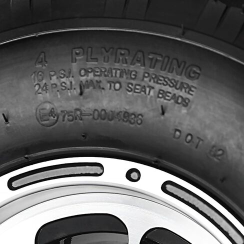 مجموعة إطارات وعجلات مقاس 18 × 9.50-8 مع حافة ألومنيوم ذات 4 مسامير - عبوتان لعربة الجولف، ATV، UTV، Go Kart، دراجة الانجراف، عربات التي تجرها الدواب، جزازة الطرق الوعرة، مع محاور عجلات أمامية 17 مم - 4 طبقات in Kuwait