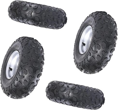 145/70-6 Go Kart Tire & 6" Rim Wheel Assembly, Tubeless 3-Bolt Pattern, 78mm Bolt Spacing – Fits ATV, UTV, Mini Bike, Drift Trike, Lawn Mower, Scooter – Set of 4 in Kuwait