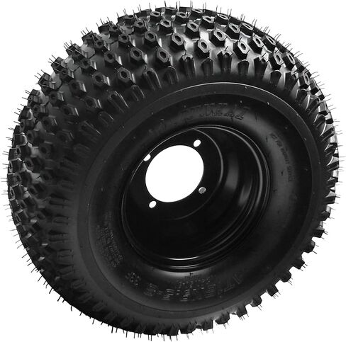 مجموعة إطارات وعجلات ATV للطرق الوعرة 18x9.50-8، 240/50-8 بدون أنبوب، حافة حديدية 8 بوصة، نمط مسمار 4 عروة 110 مم لعربة الذهاب، رباعية، UTV، عربات التي تجرها الدواب، دراجة ثلاثية الانجراف، عربة جولف - عبوة واحدة in Kuwait